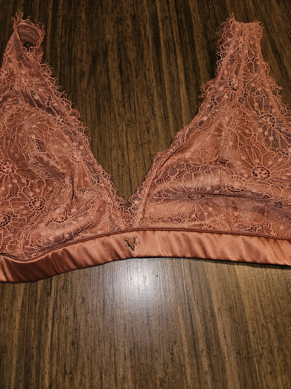Victoria's Secret Lace Triangle Bralette in Copper Rust